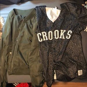 Baseball jersey and bomber jacket